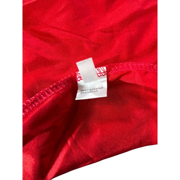 Set of Red and Purple One-Shoulder Ruched Midi Dress With Adjustable Straps - Picture 6 of 12